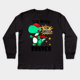 Kinder Dino Ich werde großer Bruder Jungen Kids Long Sleeve T-Shirt